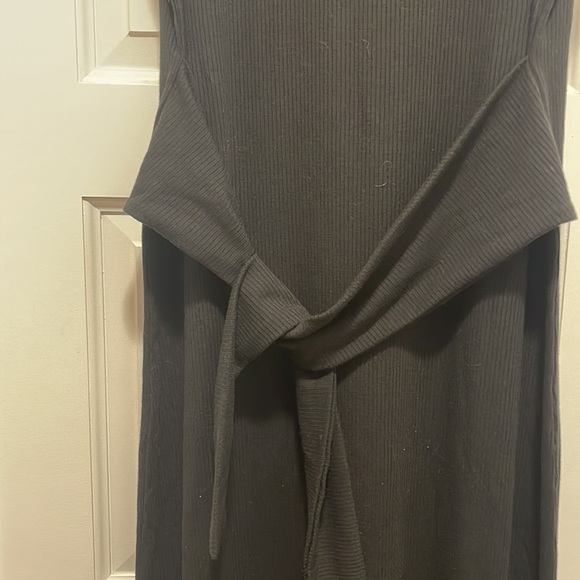 Aqua mock neck black dress - Picture 3 of 9